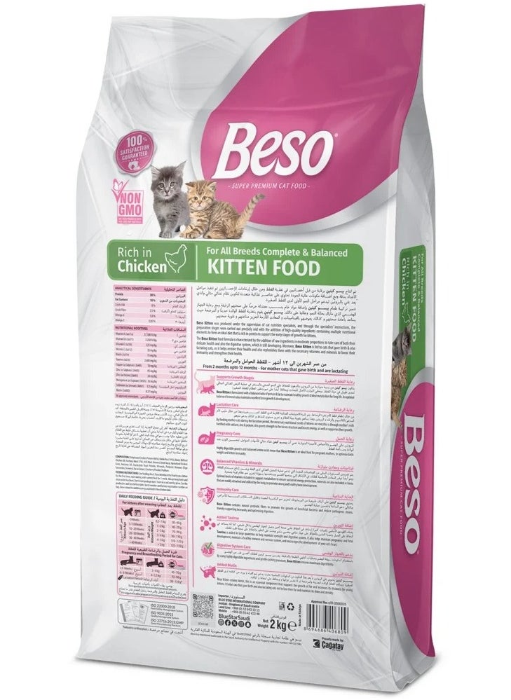 Beso Beso Kitten with Chicken - dry food for kittens (2kg)  - Image 2