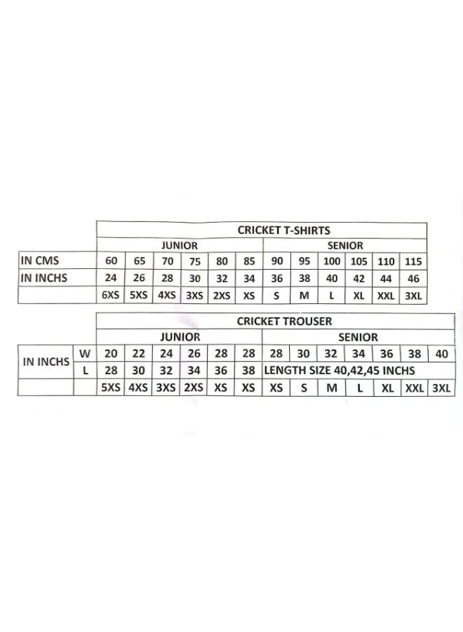 طقم قميص وبنطال كريكيت أبيض بأكمام قصيرة – زي كريكيت، مقاس متوسط - Image 5