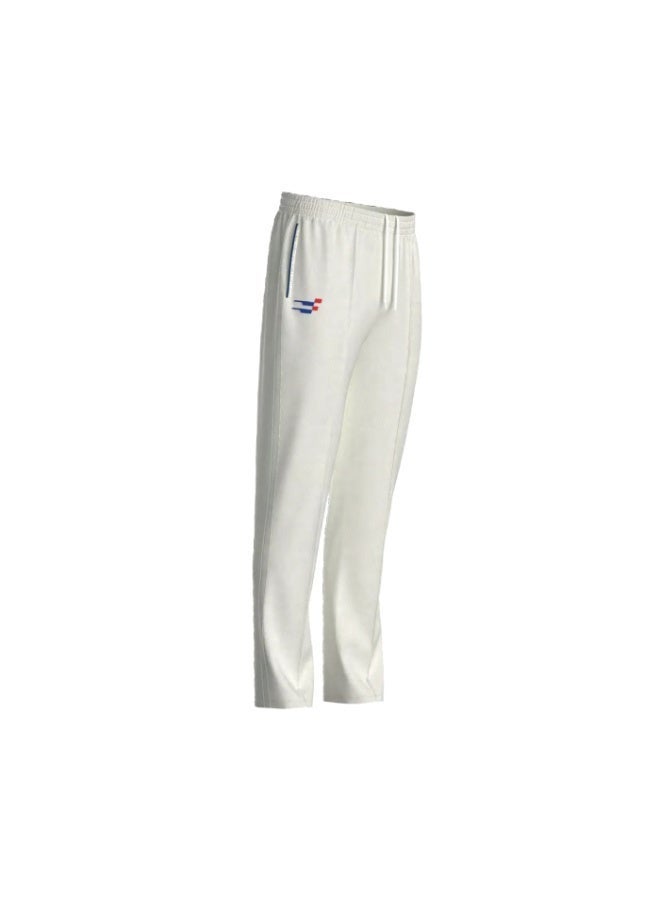 طقم قميص وبنطال كريكيت أبيض بأكمام قصيرة – زي كريكيت، مقاس متوسط - Image 3