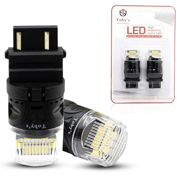 توبيز T20 3157 4218 16SmdWhite LED لمبة فائقة السطوع 12 فولت بيضاء بديلة 4218 رقاقة لمبات Canbus خالية من الأخطاء لضوء الفرامل الاحتياطي العكسي عبوة من قطعتين - Image 1
