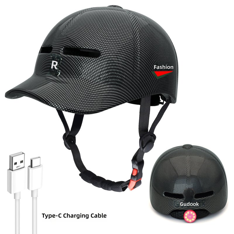 In-Mold Urban Bike Helmet – One-Piece Molded Lightweight Casual Cycling Helmet with Baseball Brim, Ventilated EPS Foam for E-Bike, Scooter, Skateboarding & Roller  Skating