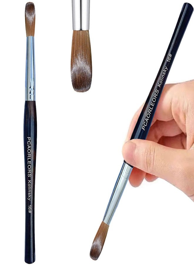 PCUORLEORS Kolinsky Acrylic Nail Brush,Ebony wood handle and 100% Pure mink Sable Hair brush, Gel brush for Acrylic power and Nail Extension #8,10,12,14,16 (#14) - Image 1