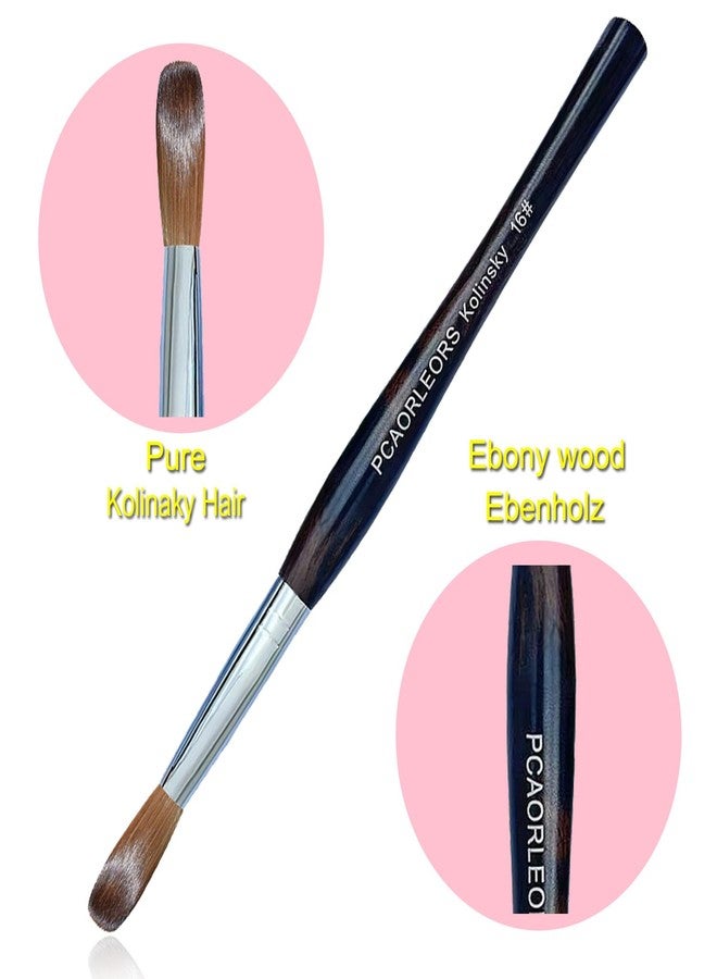 PCUORLEORS Kolinsky Acrylic Nail Brush,Ebony wood handle and 100% Pure mink Sable Hair brush, Gel brush for Acrylic power and Nail Extension #8,10,12,14,16 (#14) - Image 2