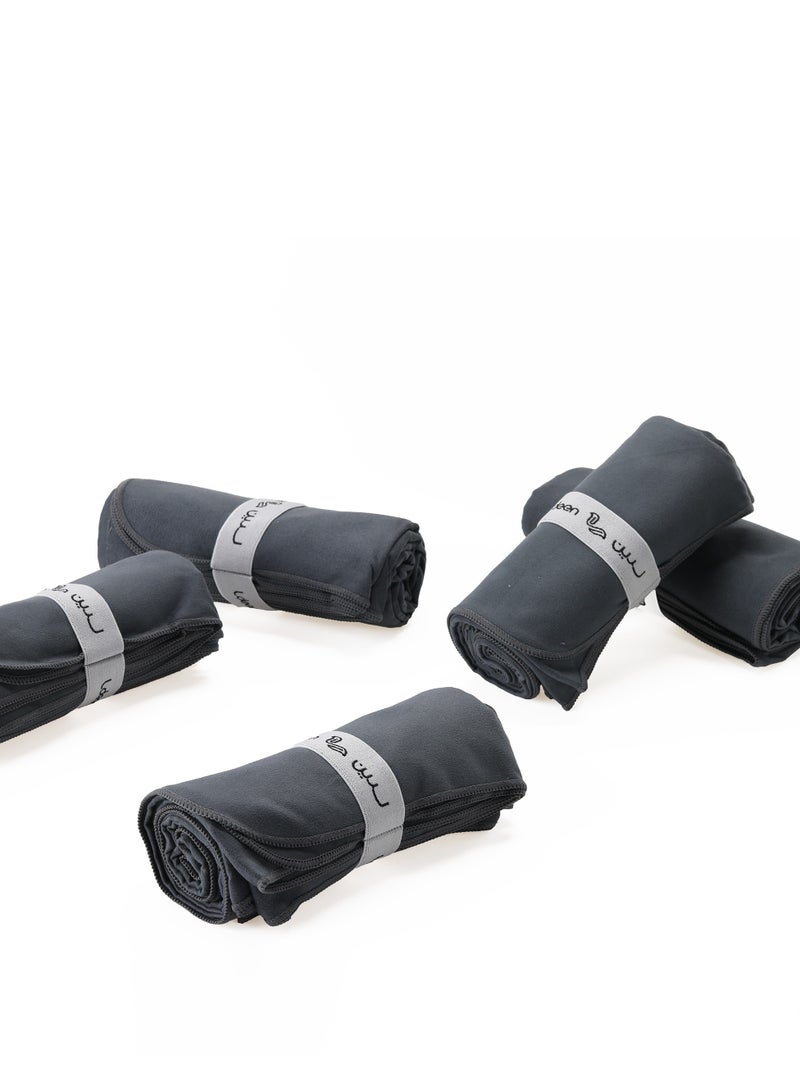 لدين منشفة الجسم المطورة (70*140) مصنوعة من المايكروفايبر- رمادي غامق - Image 1