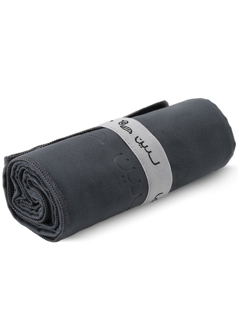 لدين منشفة الجسم المطورة (70*140) مصنوعة من المايكروفايبر- رمادي غامق - Image 2