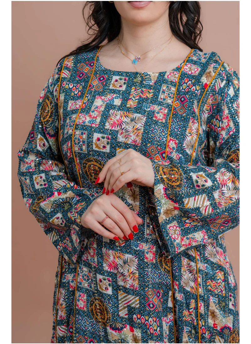 IKKXA Abstract Geometric Maxi IK050 Blue