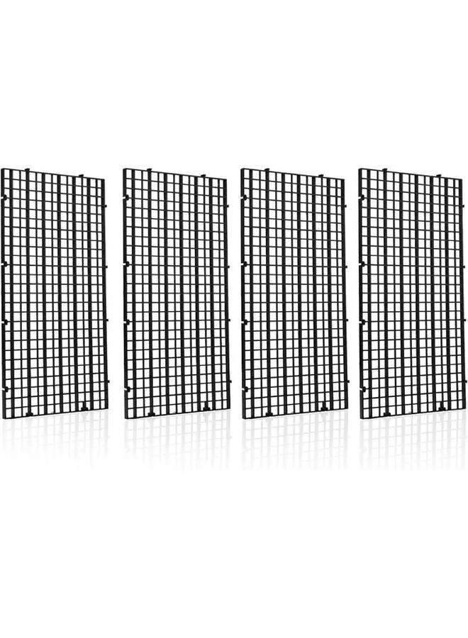 4 Pack Black Aquarium Divider Fish Tank Separator Plastic Grid Crate - Image 1