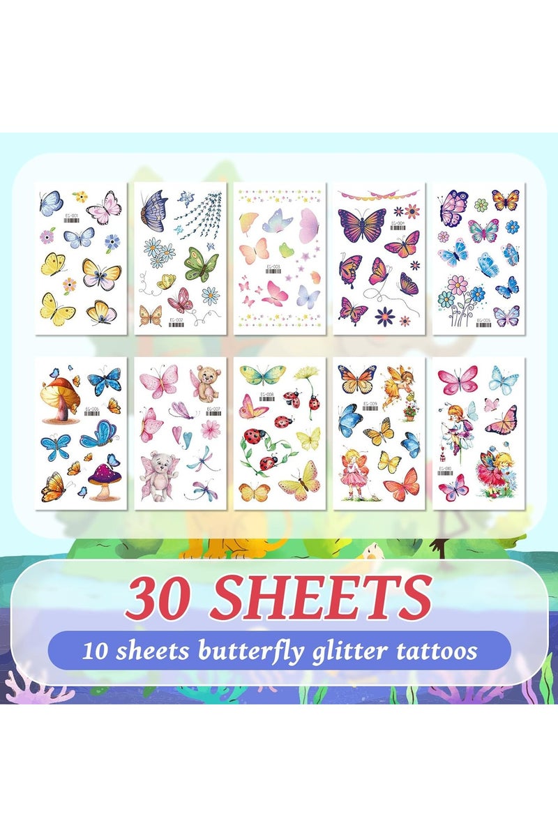 ORAINBOW 30 sheets 180 Styles Animal Glitter Tattoos Waterproof Cute Temporary Tattoo Kids Tattoos Temporary for Girls Boys Party Animal Birthday Decorations - Image 4