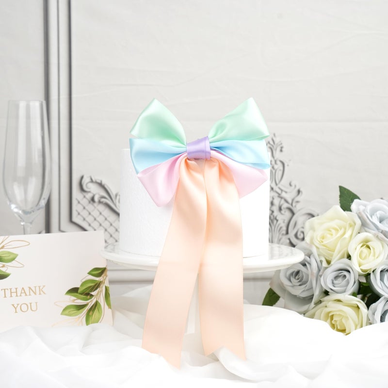 DINDOSAL Pastel Ribbon Assortment - 1.5 Inch Double Face Rainbow Colored Satin Ribbon 6 Rolls, 30 Yards for Garland Baby Shower Crafts Birthday Party Wedding Easter's Day Christmas - Image 5