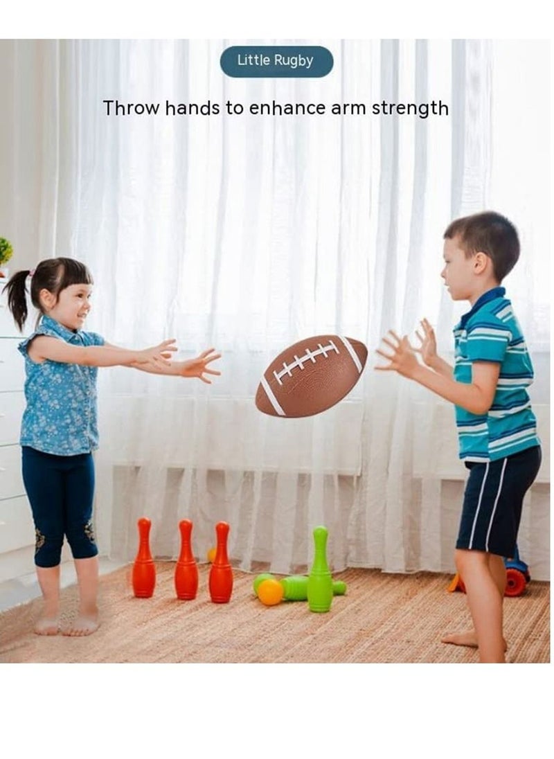 Generic - PVC elastic inflatable ball basketball football rugby racket racket air pump set toy ball .with pump - Image 1