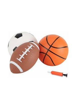 PVC elastic inflatable ball basketball football rugby racket racket air pump set toy ball .with pump
