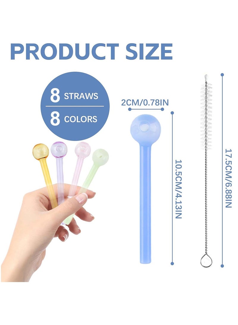 CUBEXELL 8PCS Glass Drinking Straw Reusable Heat-Resistant Explosion-Proof High Borosilicate Glass Straw With Straw Brush 10mm Diameter Cold-Resistant Creative Glass Juice Straw - Image 2