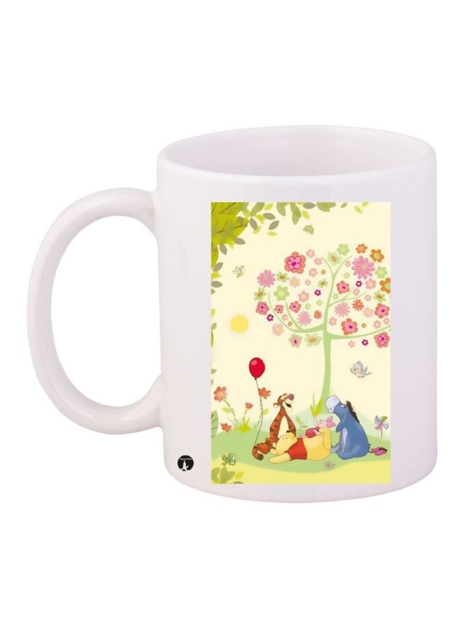 Cartoon Printed Coffee Mug White/Red/Green 11ounce