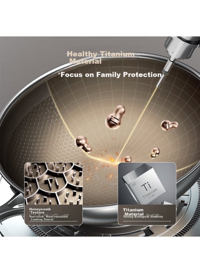 Kobach Titanium Non-stick Wok, 7th Generation Stir-fry Pan, Zero Fluorine Honeycomb Pot, 28cm, Compatible With Induction Cooker And Gas Stove - Image 3