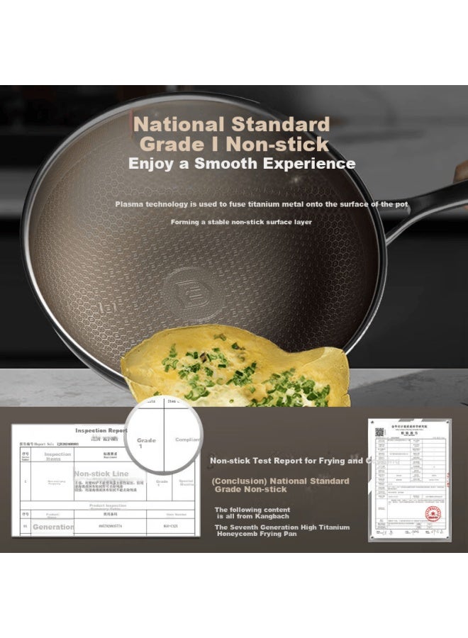 Kobach Titanium Non-stick Wok, 7th Generation Stir-fry Pan, Zero Fluorine Honeycomb Pot, 28cm, Compatible With Induction Cooker And Gas Stove - Image 4