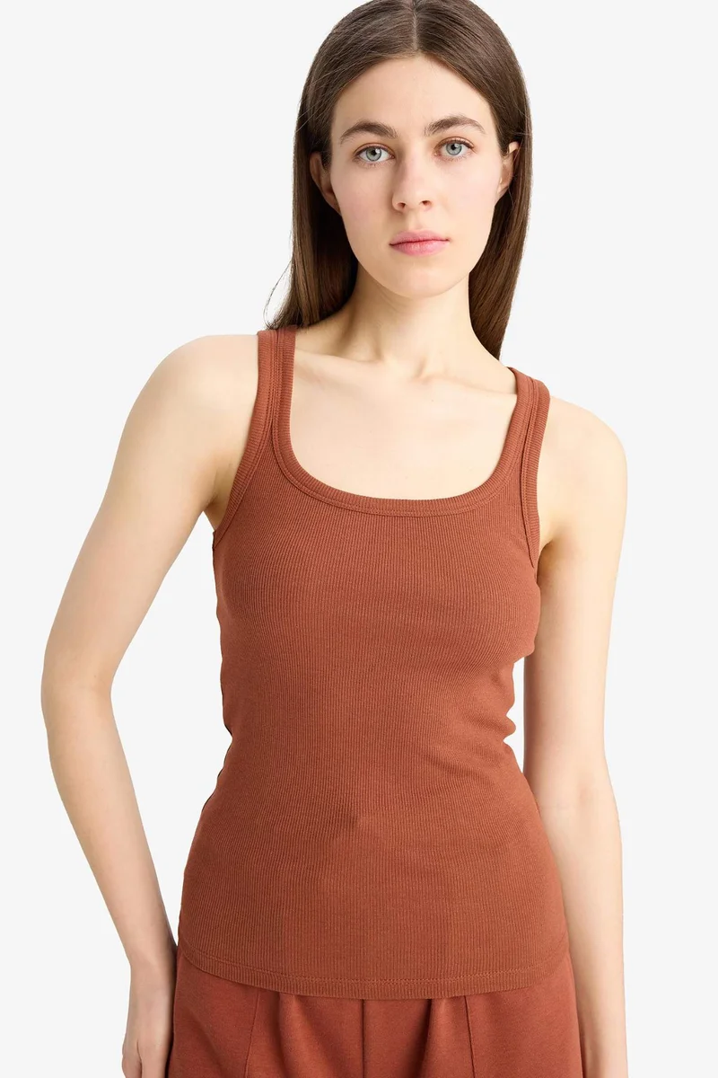 Defacto Slim Fit Basic Camisole Round Collar Tank Top