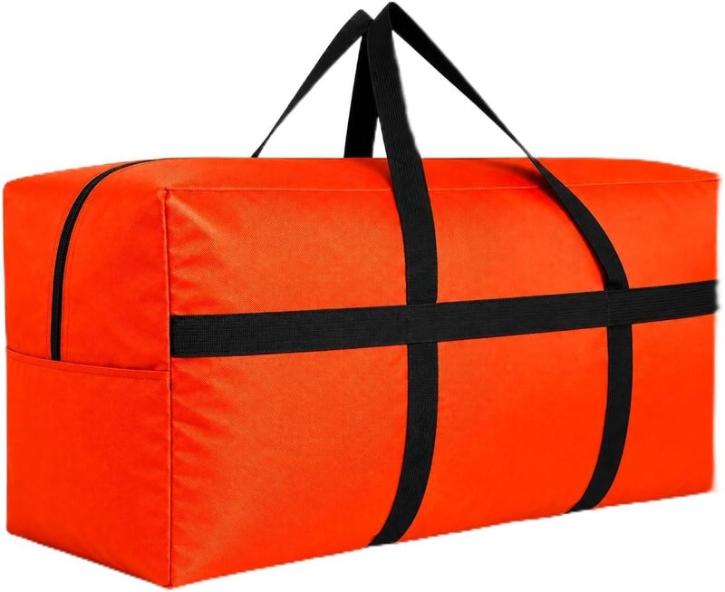DoYiKe Extra Large Storage Duffle Bag with Zippers and Handles, Big Foldable Duffle Bag for Travel, Orange, xxxxlarge - 56"l x 15"w x 27"h, Duffel - Image 1