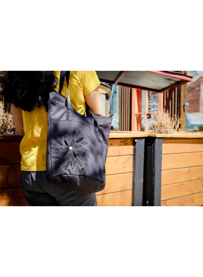 HAIKU Ridgeway Tote, Large Carryall Bag for Women, Shoulder Bag, Handbag with Straps for Gym, Work, Travel, Everyday Carry, Black in Bloom - Image 2