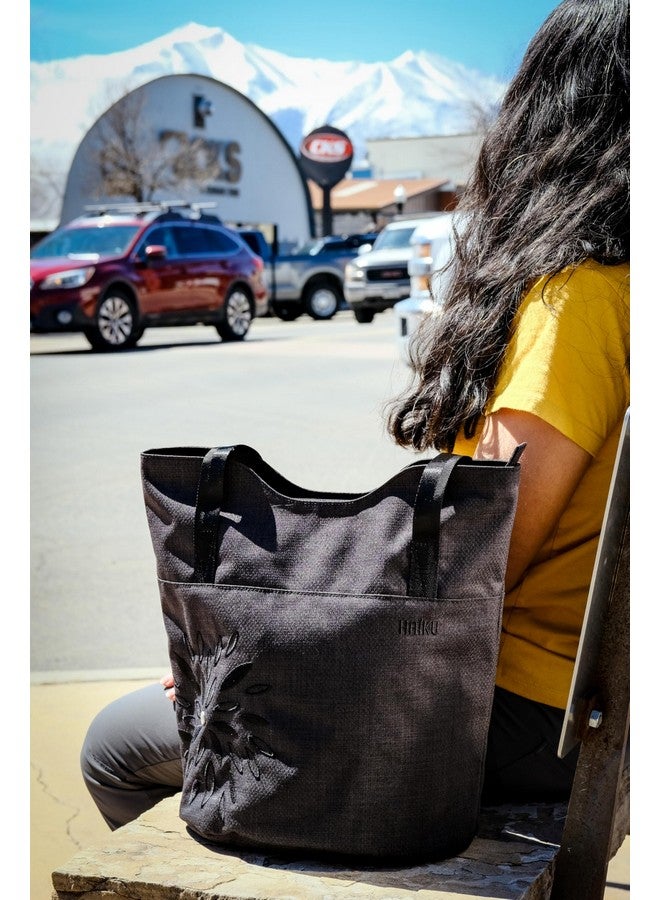 HAIKU Ridgeway Tote, Large Carryall Bag for Women, Shoulder Bag, Handbag with Straps for Gym, Work, Travel, Everyday Carry, Black in Bloom - Image 4