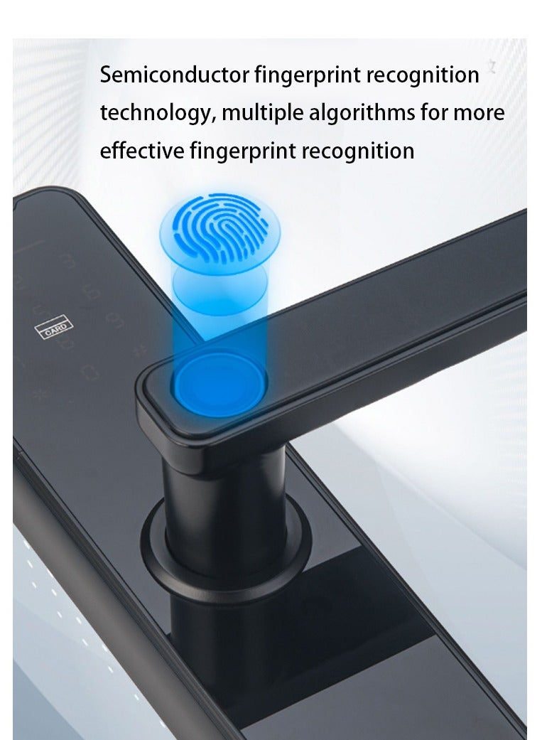 Smart Lock Smart Door Lock Fingerprint Door Lock WiFi  TUYA App Smart Lock Fingerprint Entry Smart Lock Biometric Door Lock Keypad Deadbolt （Black) - Image 5