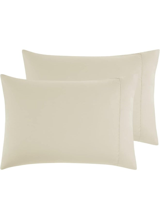 Empyrean Bedding Pillow Cases King - Soft King Pillow Cases - King Size Pillow Cases - King Pillow Cases Set of 2 - Premium Hotel Pillowcases King Size - Cream Beige  - Image 1