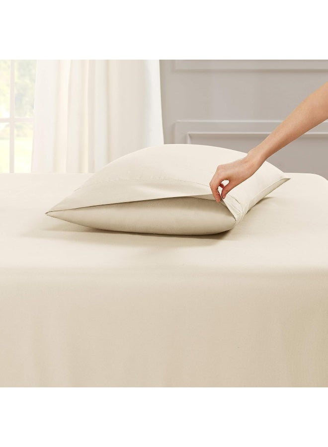 Empyrean Bedding Pillow Cases King - Soft King Pillow Cases - King Size Pillow Cases - King Pillow Cases Set of 2 - Premium Hotel Pillowcases King Size - Cream Beige  - Image 2