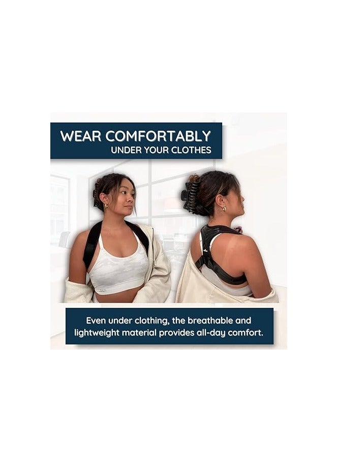 Generic UNBOUNDX Posture Corrector for Men and Women, Back Brace for Upper Back Spine, Clavicle Support, Back Straightener with adjustable and breathable Strap Invisible Under Clothing Unisex, Black  - Image 3