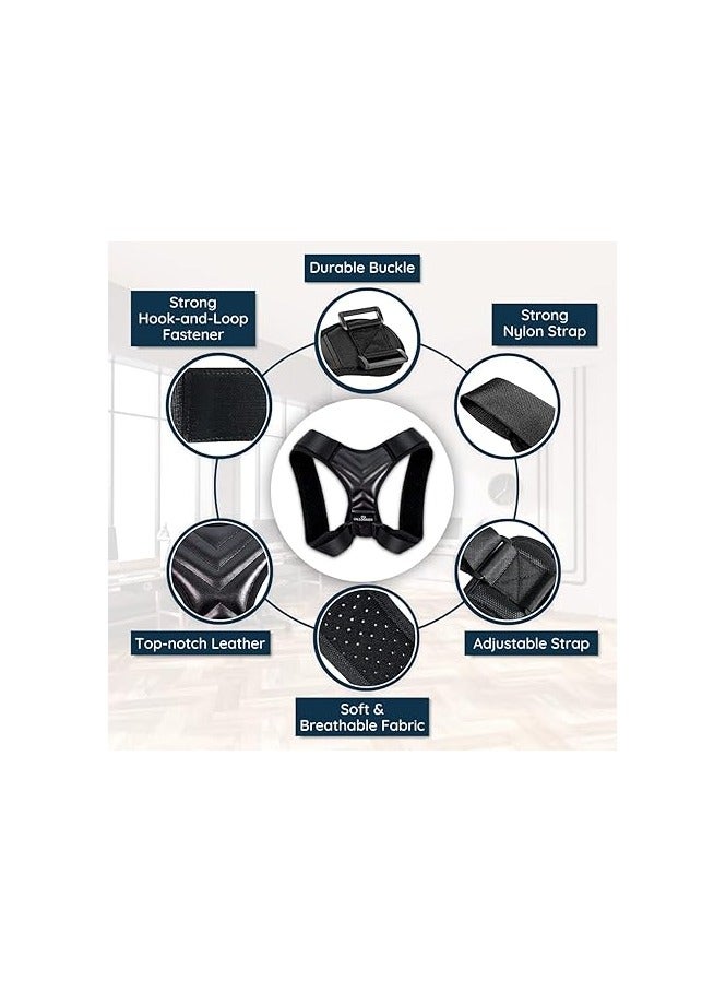 Generic UNBOUNDX Posture Corrector for Men and Women, Back Brace for Upper Back Spine, Clavicle Support, Back Straightener with adjustable and breathable Strap Invisible Under Clothing Unisex, Black  - Image 4