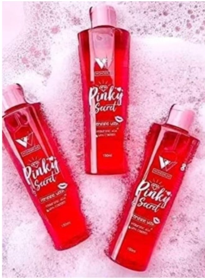 WONDERLINE 3 Pieces of Wonderline Pinky Secret Feminine Wash 150ml Gentle Intimate Cleanser for Women Soothing and pH Balanced Daily Use - Image 1