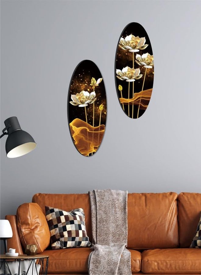 SAF paintings Oval Shape Floral theme wall hanging for Home Décor and Office décor O-01 - Image 4