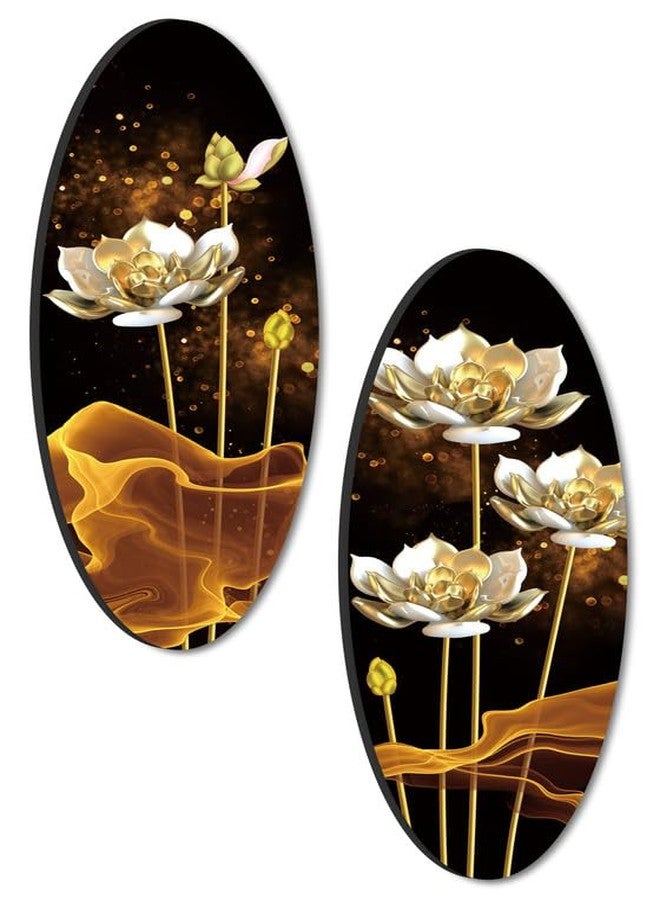 SAF paintings Oval Shape Floral theme wall hanging for Home Décor and Office décor O-01 - Image 2