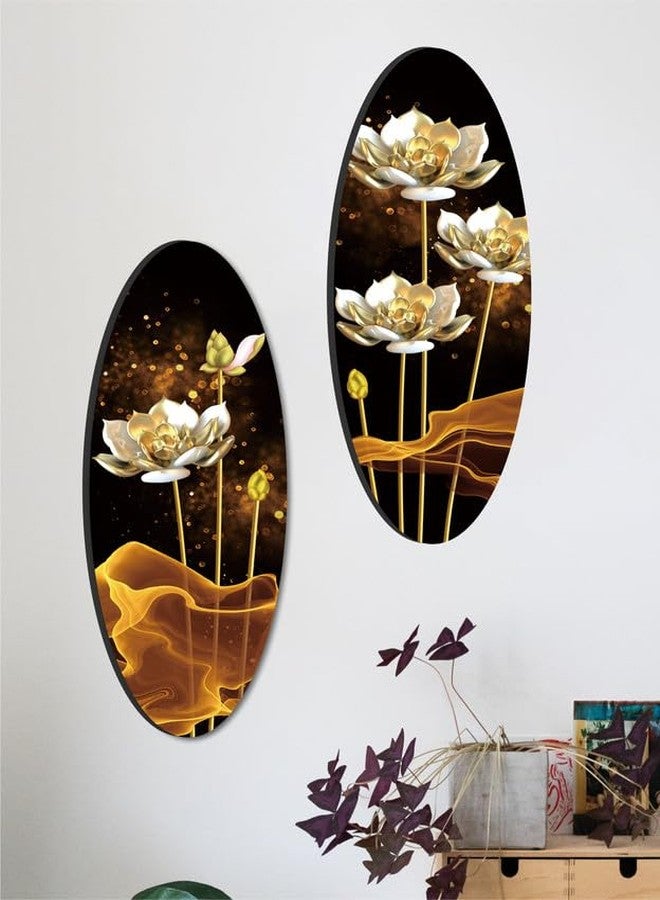 SAF paintings Oval Shape Floral theme wall hanging for Home Décor and Office décor O-01 - Image 1