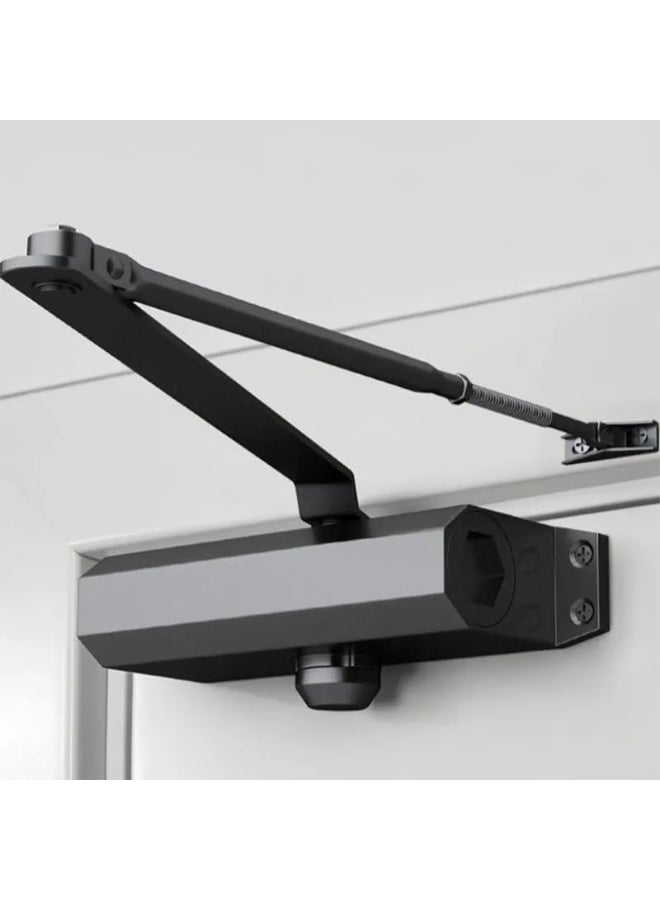 ماكينة إغلاق الأبواب الأوتوماتيكية – إغلاق أبواب ثقيل مع سرعة قابلة للتعديل لأبواب الداخلية والخارجية والمكاتب والمنازل (باللون الأسود) - Image 1