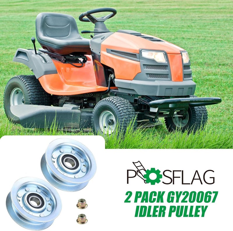 POSFLAG 2 Pack GY22172 Idler Pulley John Deere Replaces GY20067, GY22172 for John Deere D140, L110, LA145, LA115, E160, L120, LA130, L130, E140, D110, S100, L100, E170, D160 Tractors - Image 2