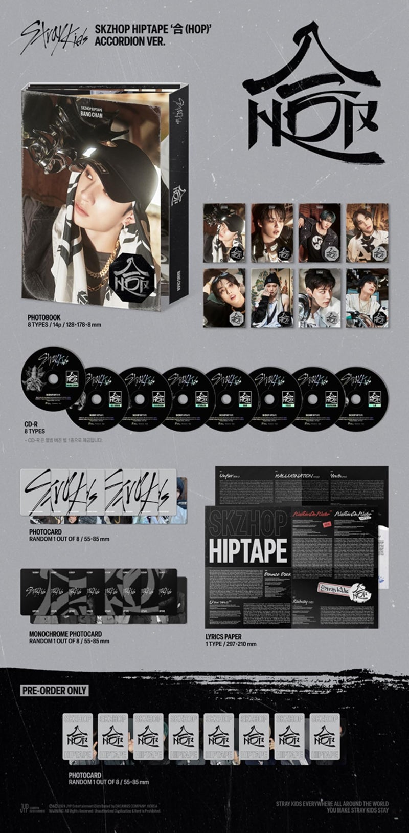 Koread Stray Kids SKZHOP HIPTAPE HOP Album (ACCORDION VER - SEUNGMIN VER) - Image 2