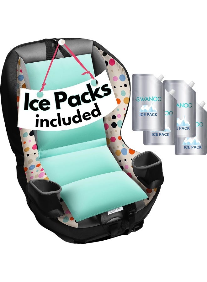 سوانو Car Seat Cooling Pad, Stroller Cooling Pad with Ice Pack for Babies Toddler and Kids, Sun and Heat Cover Protector for Summer Carseat Cooler Liner - Image 1