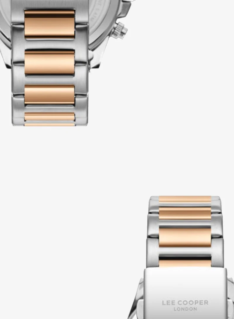 Lee Cooper Silver/Rose Gold Men's Metal Multi Function Watch LC08215.560 - 42 mm for Men | Best Price UAE