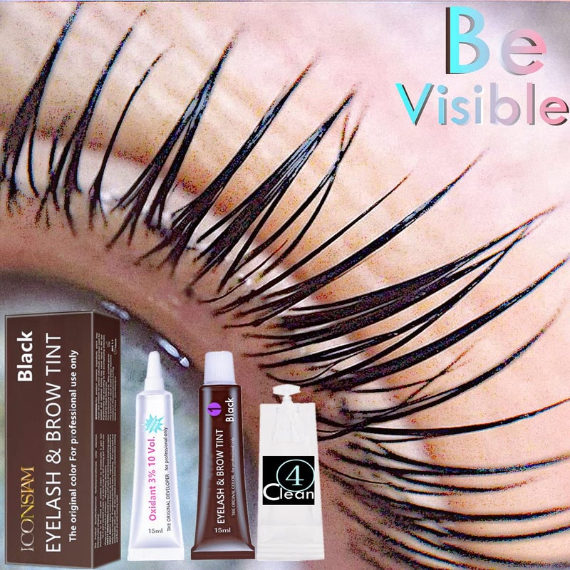 Libeauty Black Lash T-i-n-t Kit, Keratin Black Eyelash D-y-e and Eyebrow T-i n t, 6 Week Voluminous Brow T-int, T-inting Look For Lash Perm/Lift/Lamination Treatment Dark Eyelash T-int Kit Only - Image 3