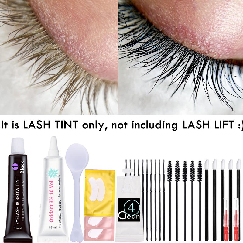 Libeauty Black Lash T-i-n-t Kit, Keratin Black Eyelash D-y-e and Eyebrow T-i n t, 6 Week Voluminous Brow T-int, T-inting Look For Lash Perm/Lift/Lamination Treatment Dark Eyelash T-int Kit Only - Image 4