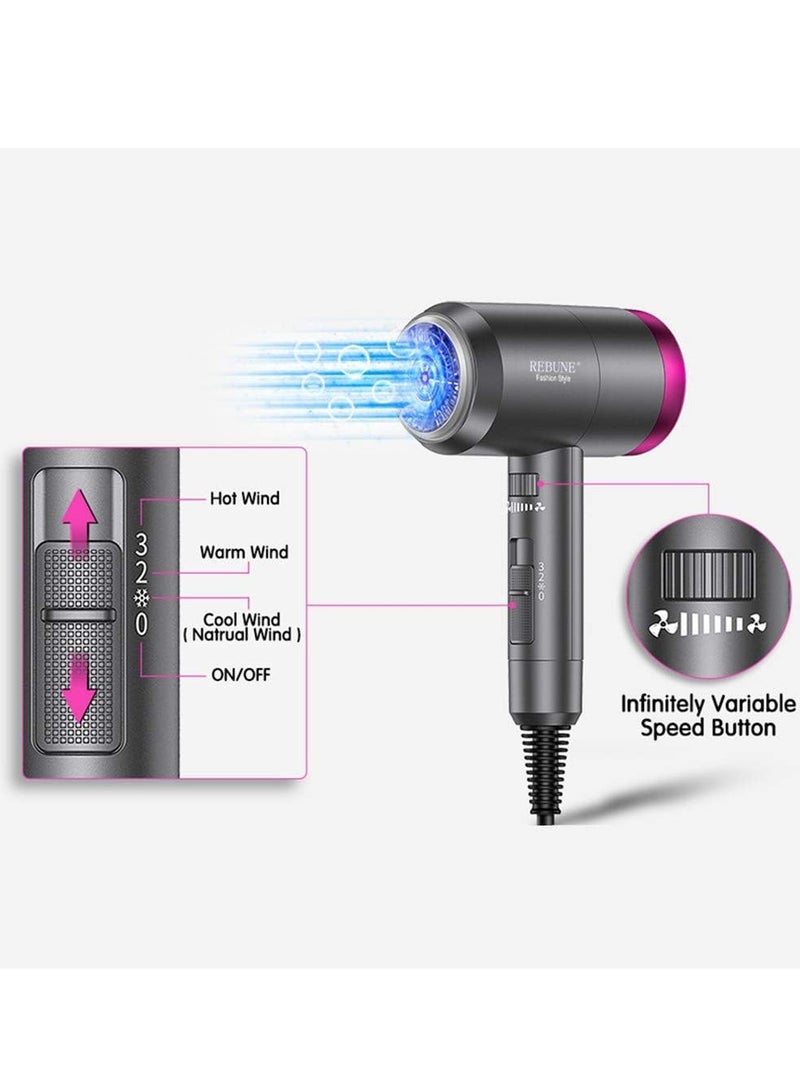 Rebune Hair Dryer 1800 Watts  3 in 1 Hair Dryer Far infrared Thermo Protect Hair Styler RE 2068 - Image 3