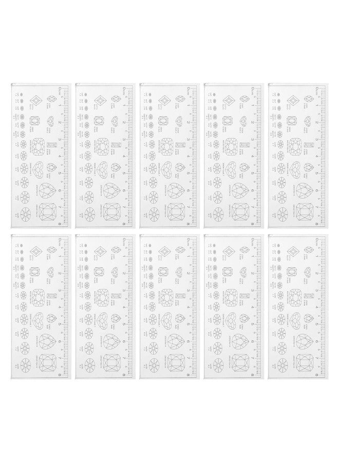 Betued Nail Measurement Ruler 10pcs, Ultra Thin, Flexible, PVC Material, 1.27cm Length - Image 2