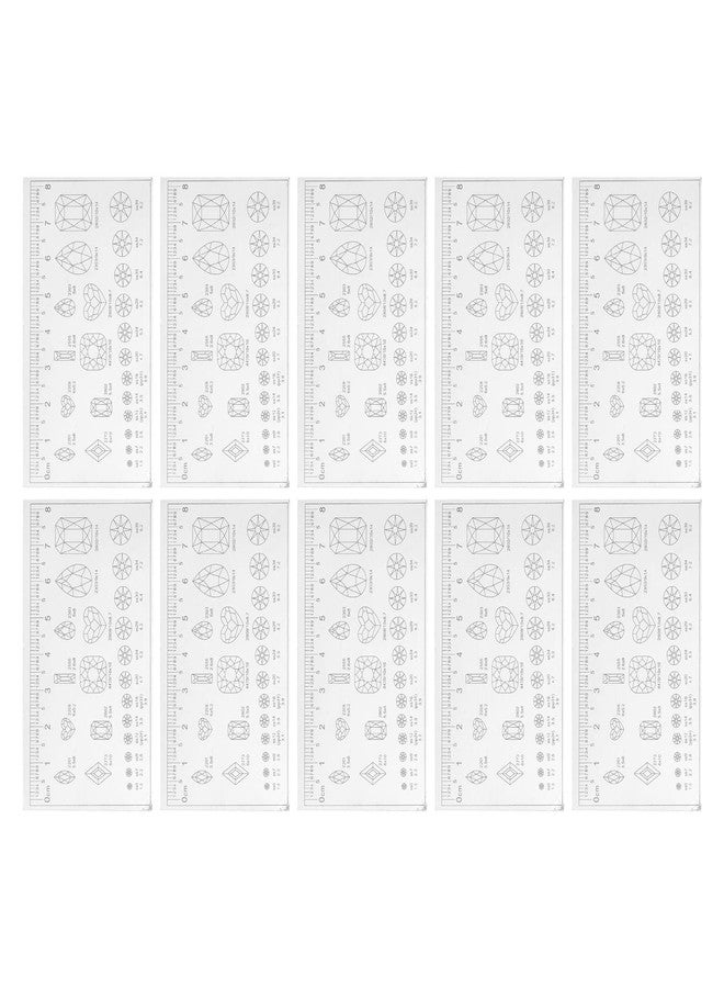 Betued Nail Measurement Ruler 10pcs, Ultra Thin, Flexible, PVC Material, 1.27cm Length - Image 1