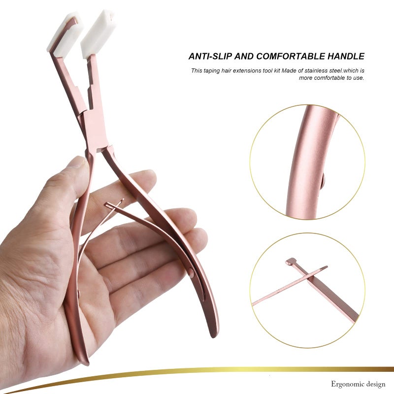 EHDIS Tape in Hair Extensions Pliers Stainless Steel Flat Surface Extensions Tape Sealing Clamp Pliers Tool - Image 2