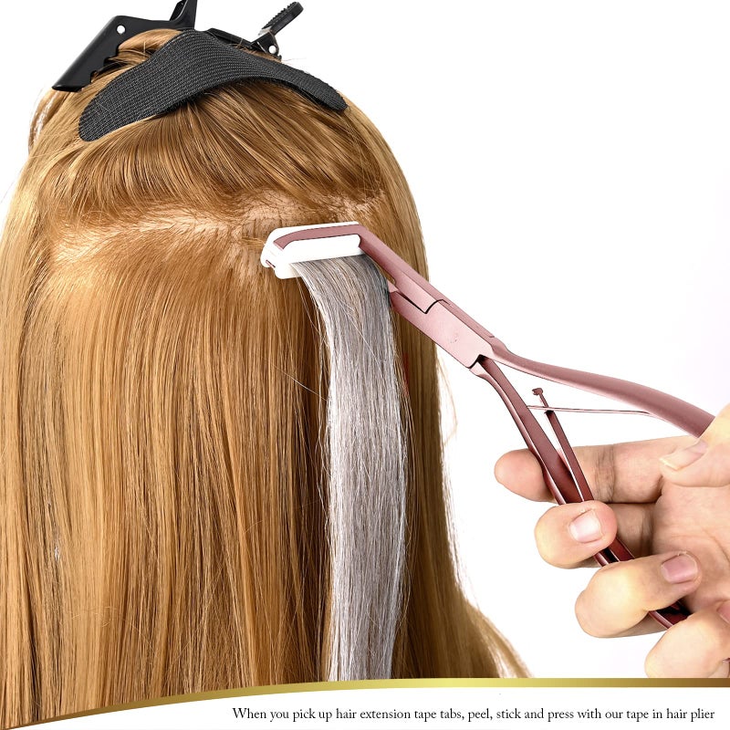 EHDIS Tape in Hair Extensions Pliers Stainless Steel Flat Surface Extensions Tape Sealing Clamp Pliers Tool - Image 5