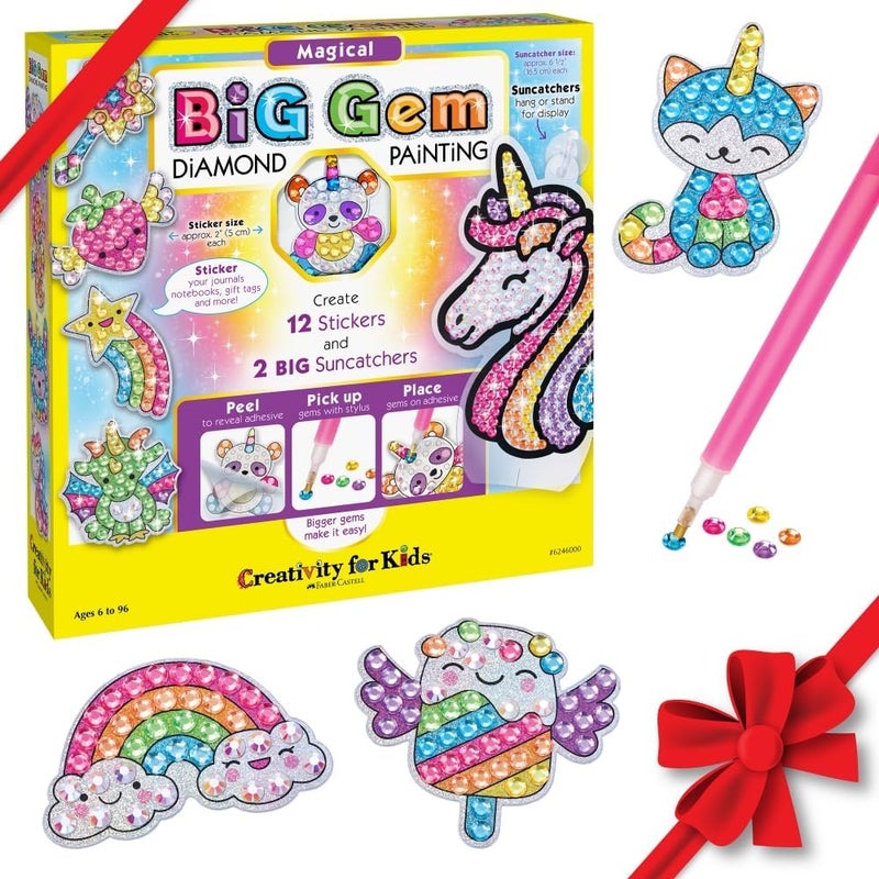 Creativity for Kids Big Gem Diamond Painting Kit - Create Your Own Magical Stickers and Suncatchers - Diamond Art for Kids - Image 1