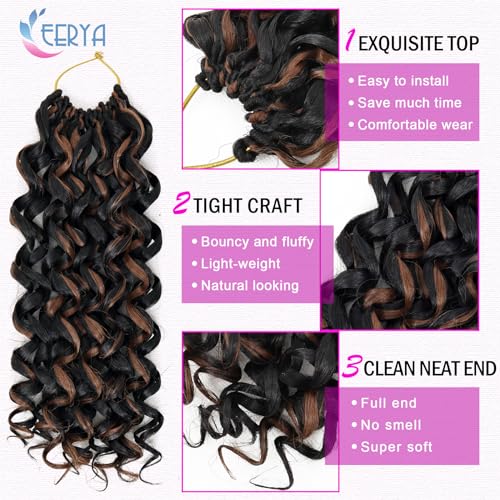 Eerya 7 Packs GoGo Curl Crochet Hair 10 Inch Short Curly Crochet Hair for Women Water Wave Beach Curl Deep Twist Crochet Braids Synthetic Braiding Hair Extensions (10 Inch, P30) - Image 4