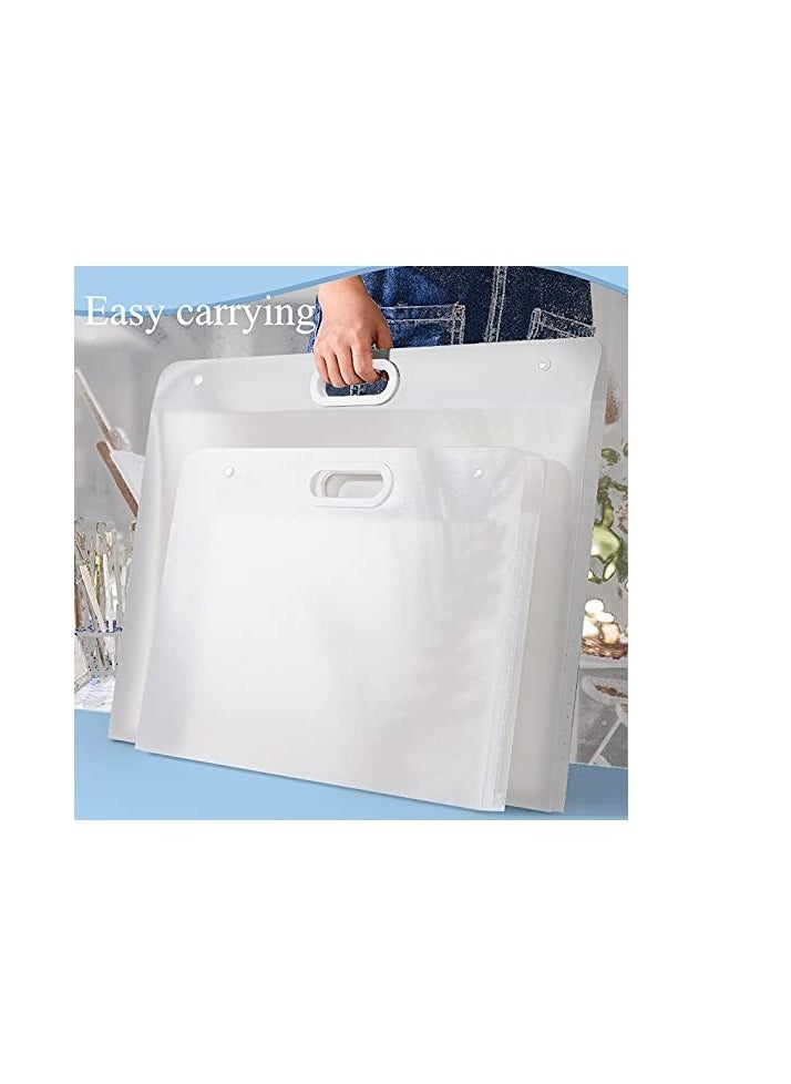 Excefore - 2 Pack Art Portfolio Bag, Waterproof Portfolio Folder for Artwork,Transparent Art Portfolio Container ,Suitable for Large Posters, Poster Board (22.44x17.32'' and 17.32x13.22'') - Image 1
