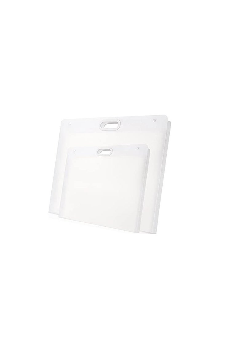 Excefore - 2 Pack Art Portfolio Bag, Waterproof Portfolio Folder for Artwork,Transparent Art Portfolio Container ,Suitable for Large Posters, Poster Board (22.44x17.32'' and 17.32x13.22'') - Image 1