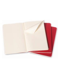 MOLESKINE 3-Piece Large Cahier Journal Notebooks Plain 13x21cm Size Scarlet Red  - Image 2