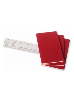 MOLESKINE 3-Piece Large Cahier Journal Notebooks Plain 13x21cm Size Scarlet Red  - Image 4